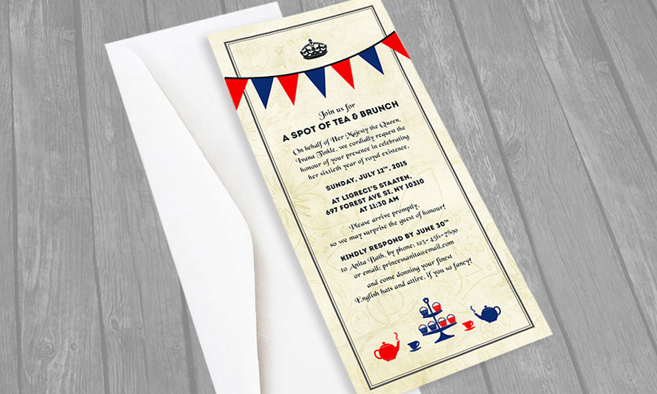 British Themed Birthday Invitation